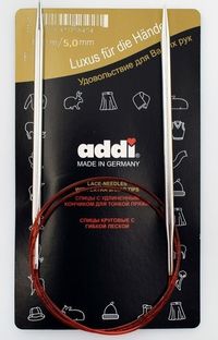 Спицы ADDI Classic Lace круговые с удлинен. кончиком на 80 см №5,0