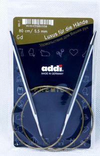 Спицы ADDI круговые супергладкие никель на 80 см №5,5