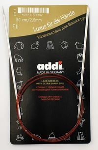 Спицы ADDI Classic Lace круговые с удлинен. кончиком на 50 см №2,5